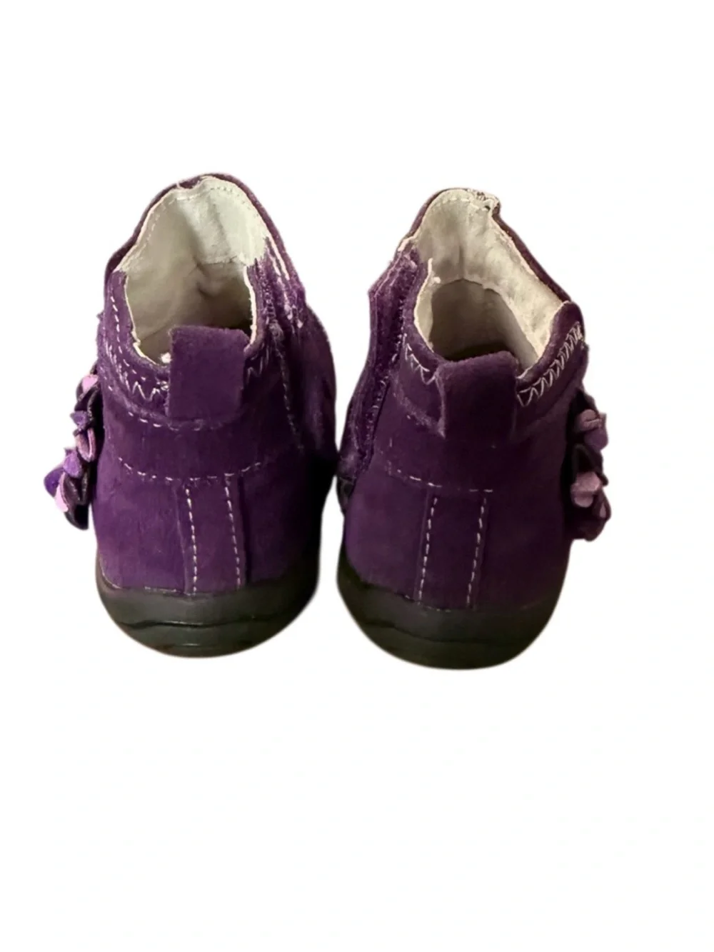 Pediped Purple Flower Suede Booties - Like New Size 4